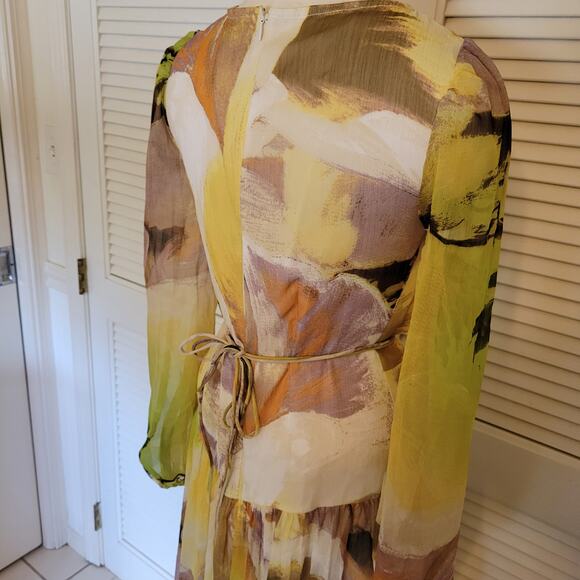 ASOS Design Green Sheer Long Sleeve Maxi Dress Women's Size 0 - Picture 6 of 8